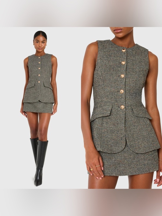 Amanda Uprichard Dresses & Skirts - NWT Amanda Uprichard Serena Romper in Black Multi tweed